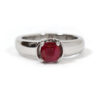 0.50CT Mong Hsu Burmese Burma Red Ruby Solitaire Platinum Ring