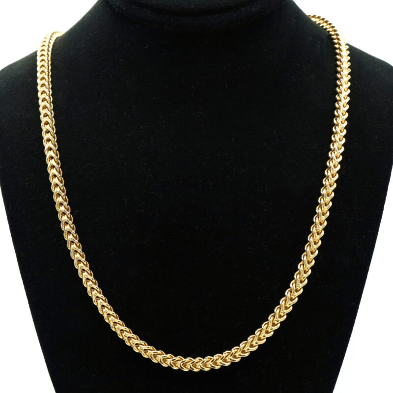 Franco Box Link Chain 10K Yellow Gold Men’s Unisex Necklace 20” 13.6G