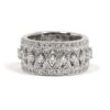 1.50CT Diamond 18K White Gold Wide Wedding Band Ring