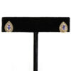 Pear Tanzanite Diamond Halo 14K Yellow Gold Women’s Stud Earrings