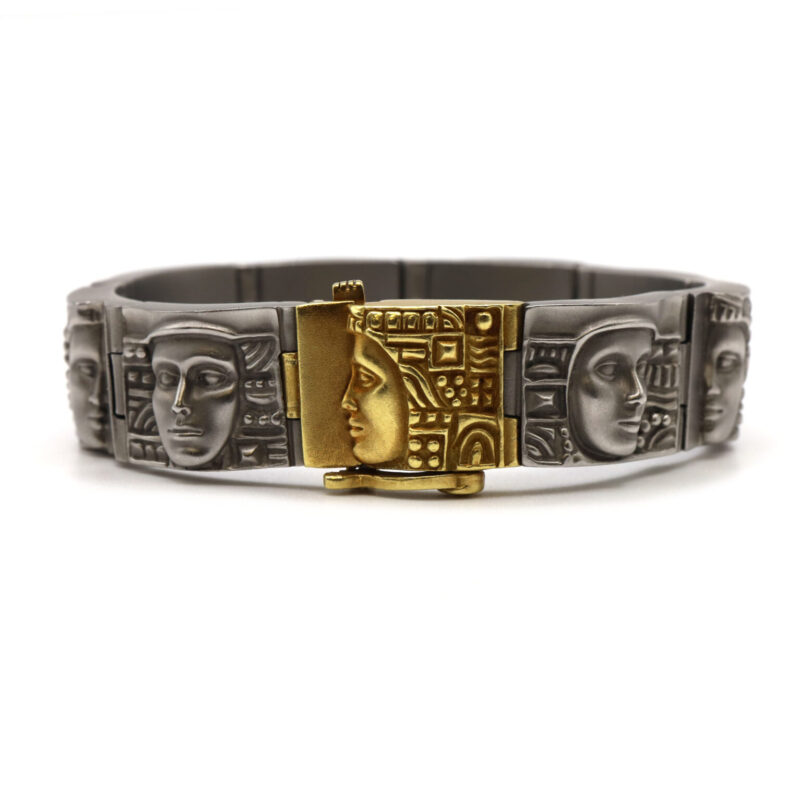 Kieselstein Cord “women Of The World" Art Bracelet 18K Yellow Gold & Steel