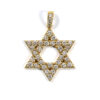 Star Of David 2.5CT Diamond 14K Yellow Gold Pendant Charm Necklace