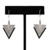 Double Arrow Edge Triangle Diamond 14K White Gold Dangle Drop Women’s Earrings