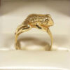 14K Yellow Gold Frog Animal Statement Ring