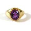 Synthetic Purple Sapphire Oval 10K Yellow Gold Statement Ring
