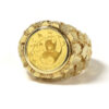 Chinese Panda 1985 1/20 .999 Coin Gold Nugget 14K Yellow Gold Men’s Ring