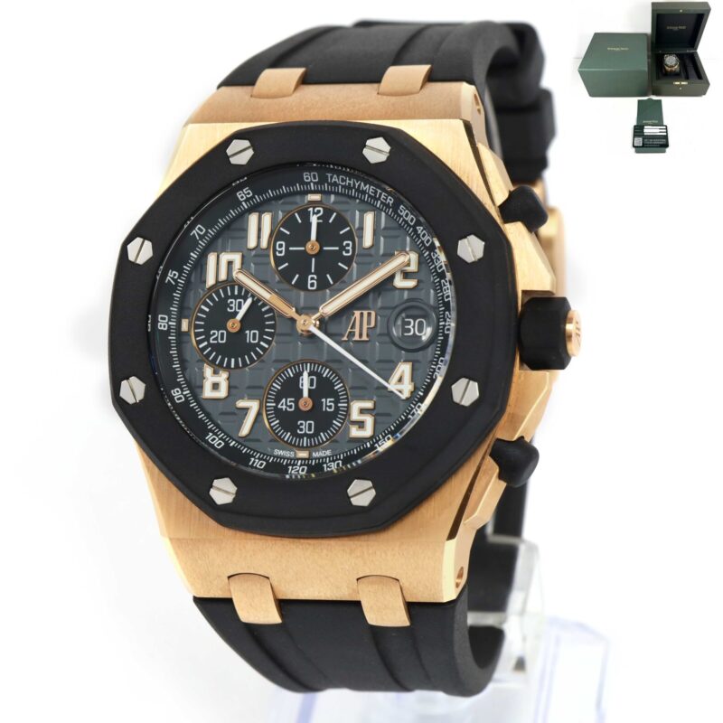 Audemars Piguet Royal Oak Offshore 26238OK 42MM Grey 18K Rg Box Papers
