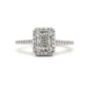 Gabriel & Co 1.50CT Radiant Diamond Halo 14K White Gold Engagement Ring