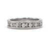 Men's Diamond Baguette Round Channel Set 14K White Gold Wedding Band Ring