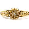 Antique 1800’S Rose Cut Diamond Handmade 18K Yellow Gold Bangle Bracelet