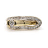 Diamond Tension Set Two Tone 14K White And Yellow Gold Statement Ring