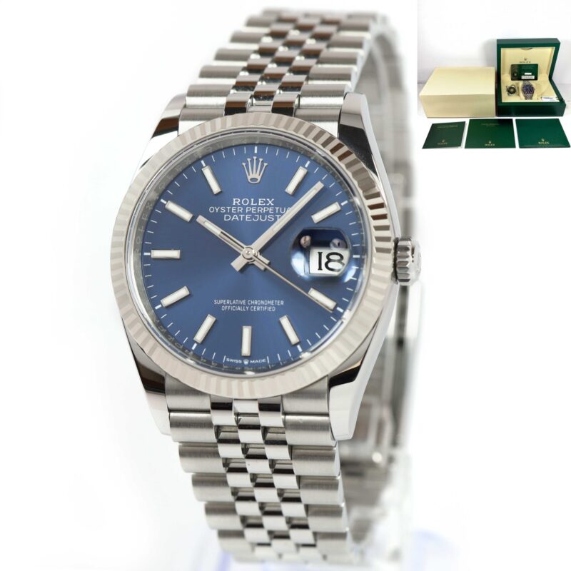2024 Rolex Datejust 126234 36MM Blue Dial Fluted Jubilee Box Papers