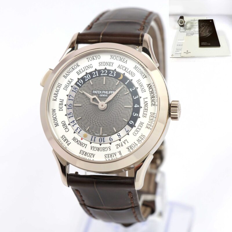 2020 Patek Philippe World Time 5230G 38.5MM Gray Dial 18K White Gold Papers