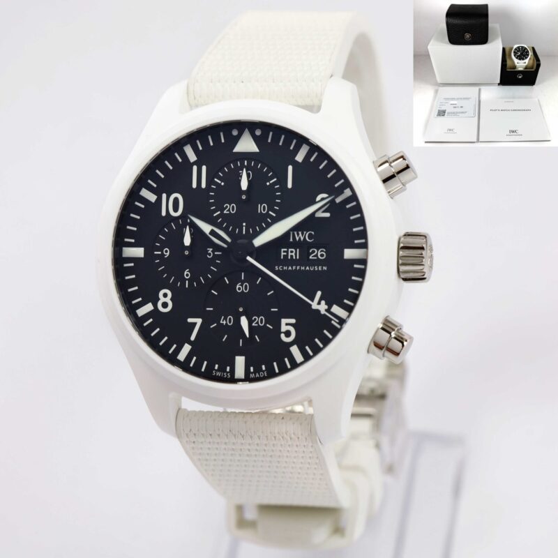 New 2025 IWC Pilot Top Gun Lake Tahoe IW389105 44MM White Ceramic B/p