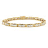 5CT Natural Diamond Baguette Channel Set Women’s 14K Yellow Gold Tennis Bracelet