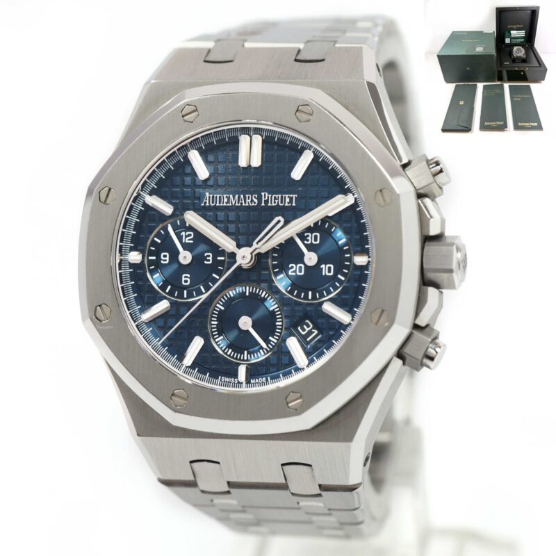 Audemars Piguet Royal Oak Chronograph 26715ST.OO.1356ST.01 38MM Blue Box Papers
