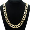 Diamond Cut Curb Link Chain  Two Tone 10K Yellow White Gold Men’s Unisex Necklace