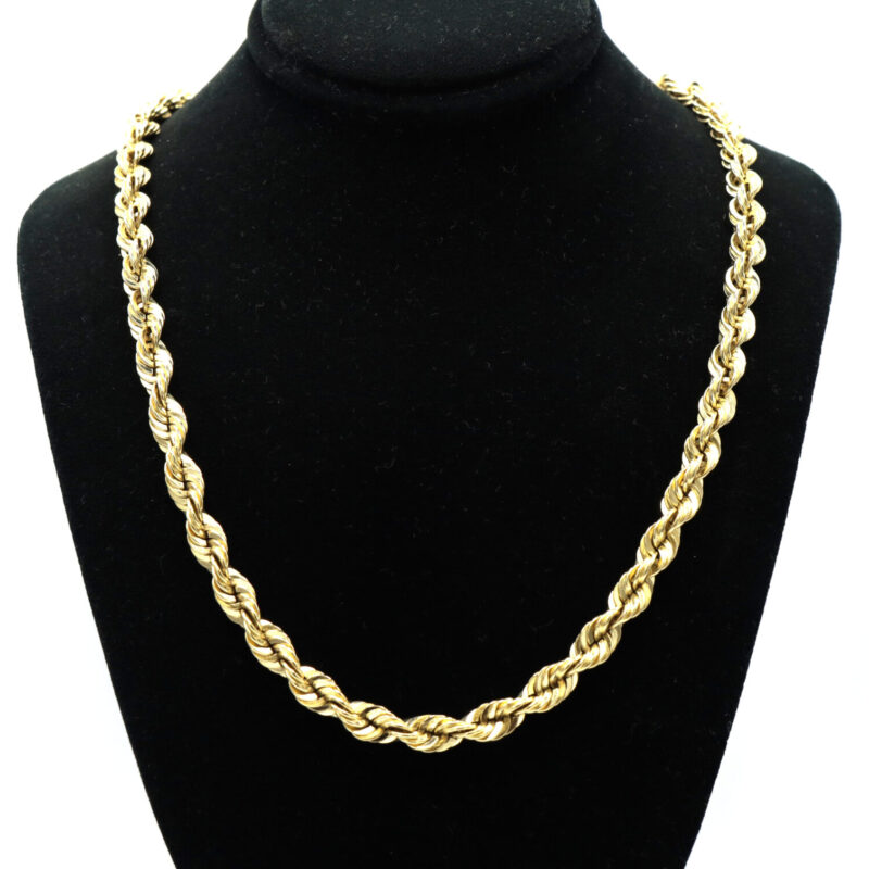 Heavy Solid Rope Link 14K Yellow Gold Chain Men’s Unisex Necklace 20” 50.5G