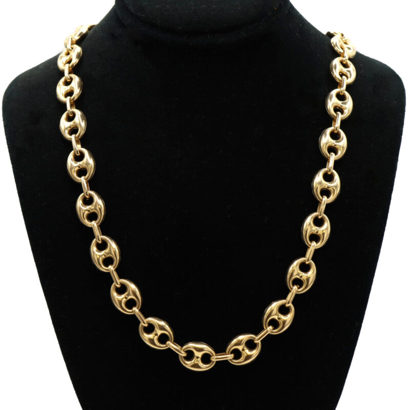 Gucci Puff 14K Yellow Gold Hollow Link Chain Mens Womens Necklace 30” 34.5G