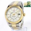2020 Rolex Sky-Dweller 326933 42MM Two-Tone 18K Yg White Dial Oyster Box Papers