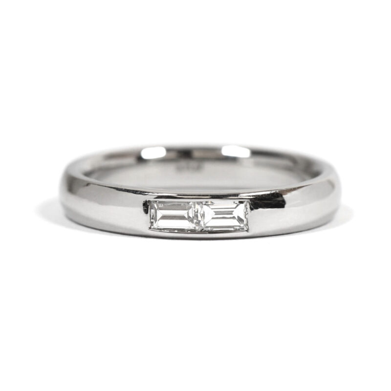 Double Baguette Diamond Channel Set Platinum Men’s Ring