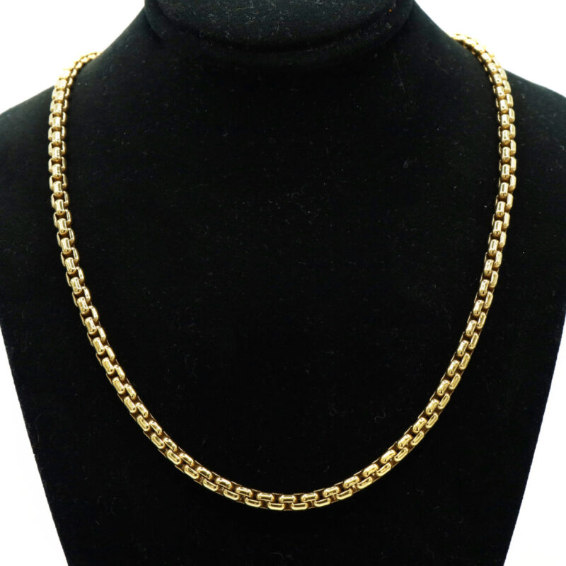 Heavy Solid Box Franco Link 14K Yellow Gold Chain Men’s Unisex Necklace 48.7G