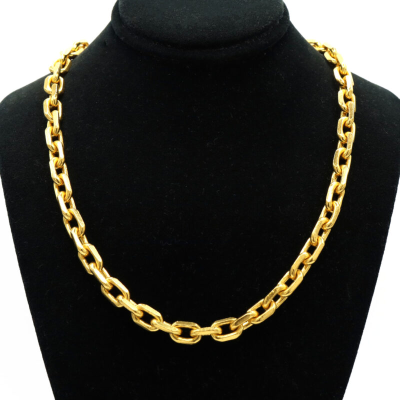 Heavy Solid 24K Yellow Gold Cable Link Toggle Men’s Chain Necklace 155.8G 27"