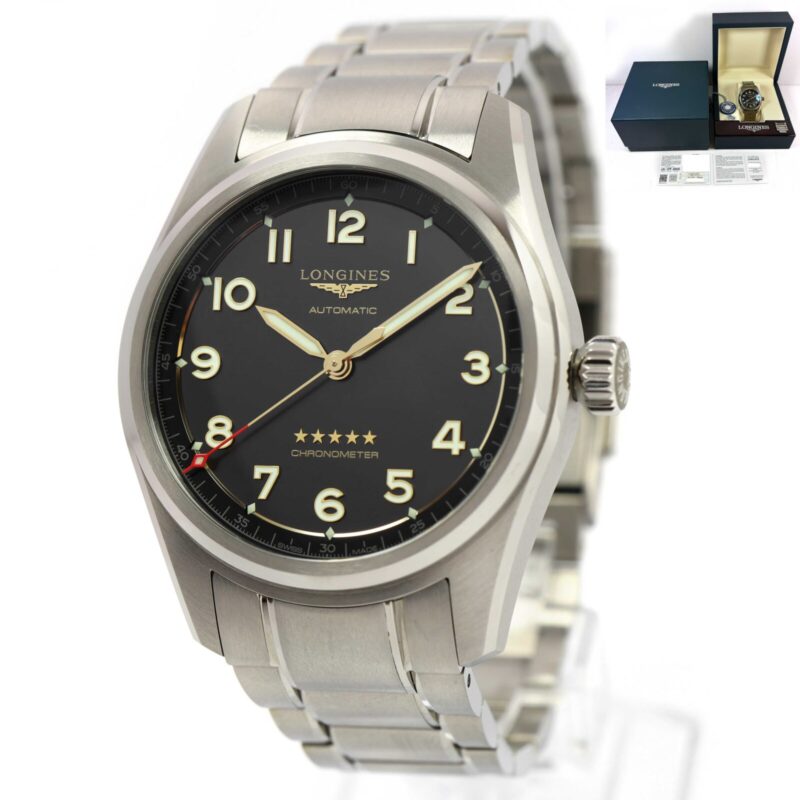 Longines Spirit L3.811.1.53.6 42MM Titanium Grey Dial Box Papers