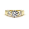 Diamond Past Present Future Round Semi-Mount 14K Yellow Gold Engagement Ring