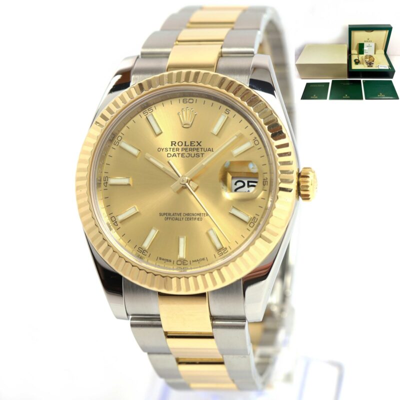 2017 Rolex Datejust 126333 41MM Champagne Dial 18K Yg Two-Tone Box Papers