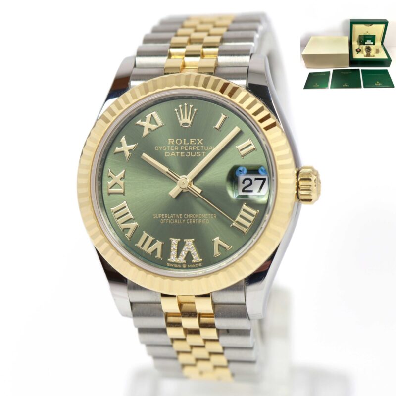 2024 Rolex Datejust 278273 31MM Green Roman Diamond Dial Jubilee Box Papers