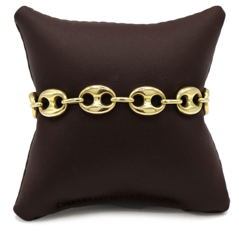 Puffed Mariner Guccipuff Hollow Link Chain 14K Yellow Gold Men’s Unisex Bracelet