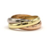 Authentic Cartier Trinity 18K Yellow White Rose Tricolor Gold Rolling Band Ring Size 8.25