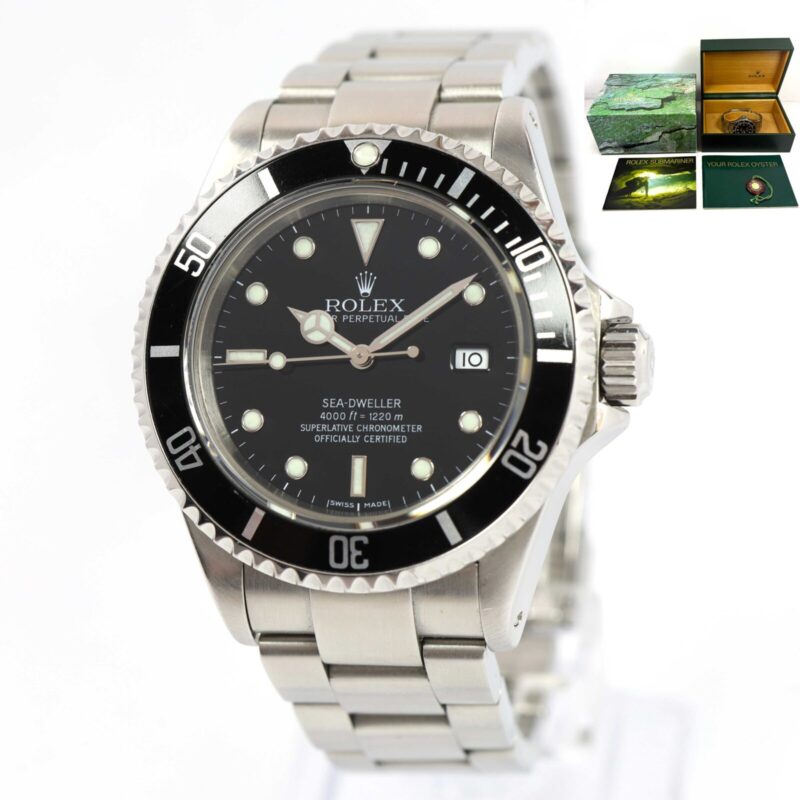 2000 Rolex Sea-Dweller 4000 16600 40MM Black Steel K-Serial Box Booklets