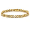 .70CT Diamond Bezel Set Panther Link Chain 14K Yellow Gold Women’s Bracelet