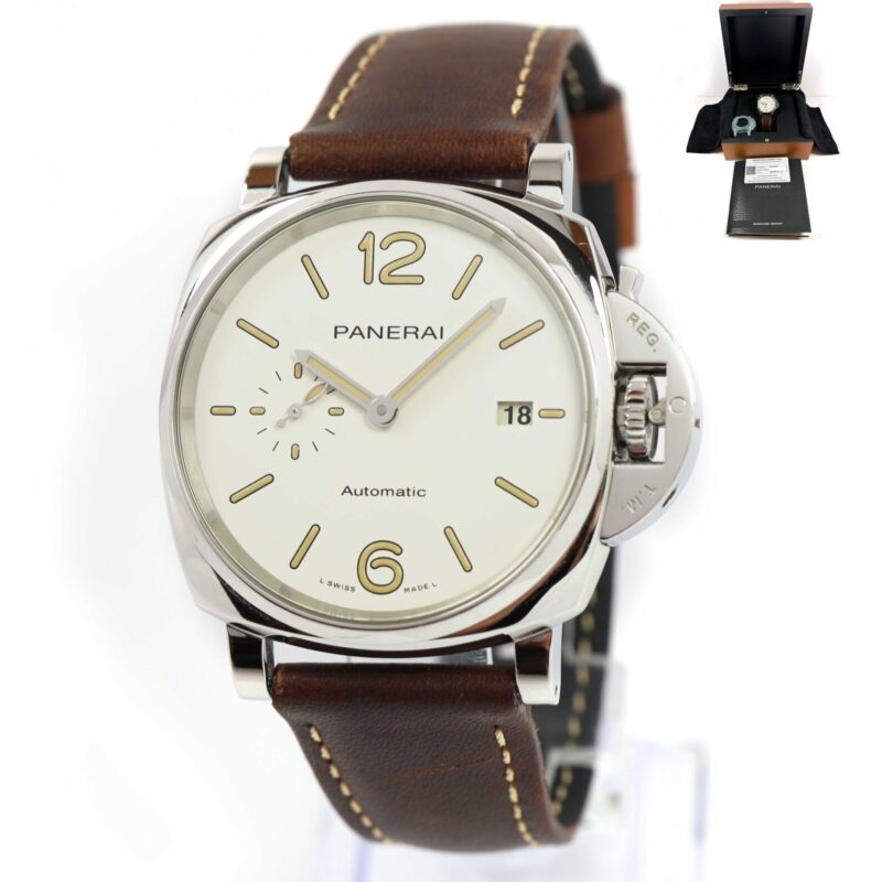 2019 Panerai Luminor Due PAM01046 42MM White Dial Stainless Steel Box Papers