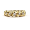 Diamond Row Invisible Set Stacking Stackable 14K Yellow Gold Bubble Retro Women’s Ring