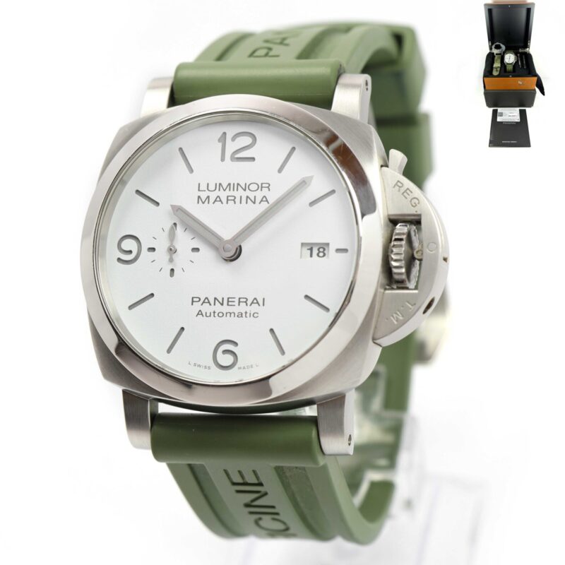 2022 Panerai Luminor Marina 1950 PAM01314 44MM White Dial Box Papers
