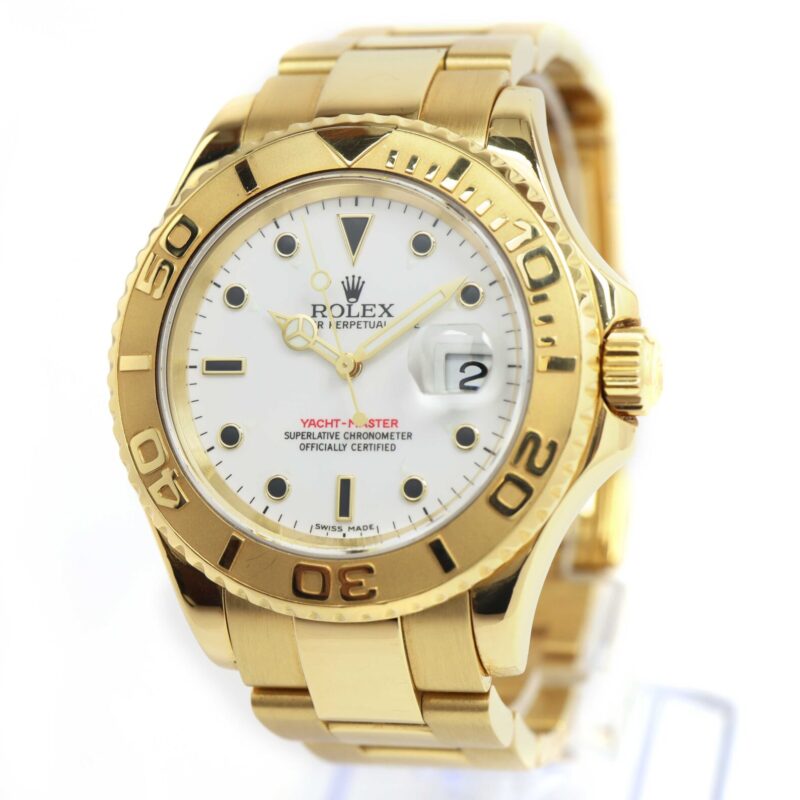 Rolex Yacht-Master 40 16628 40MM White Dial 18K Yellow Gold F-Serial