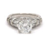 3.60CT Round Diamond Pgs Certified Baguette 18K White Gold Women’s Engagement Ring