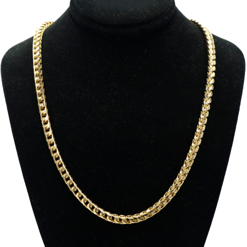 Solid Franco Wheat Link 10K Yellow Gold Men’s Chain Necklace 60.2G 26”