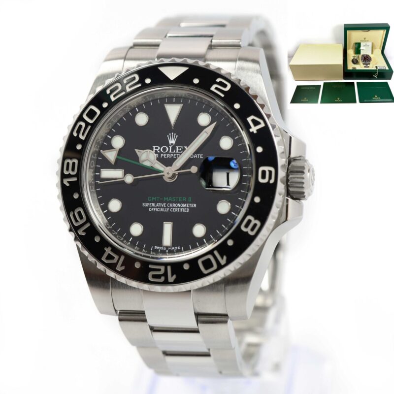 2015 Rolex GMT-Master II 116710LN 40MM Black Dial Steel Box Papers