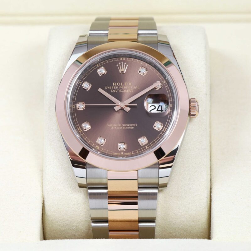 New 2025 Rolex Datejust 126301 41MM Chocolate Diamond Two-Tone Oyster Box Papers