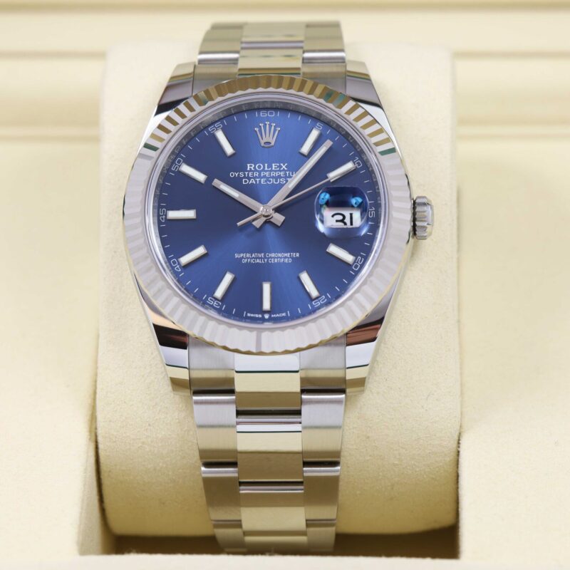 New November 2025 Rolex Datejust 126334 41MM Blue Dial Fluted Oyster Box Papers