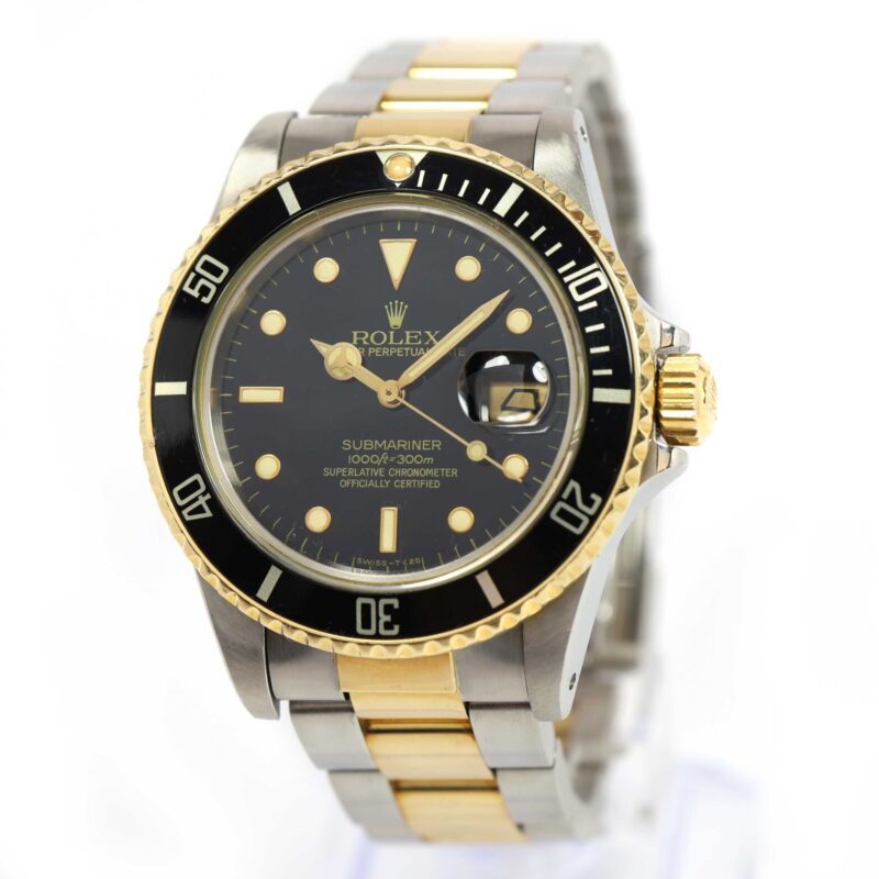 1984 Rolex Submariner Date 16803 40MM Black Patina Dial 18K Yg Two-Tone