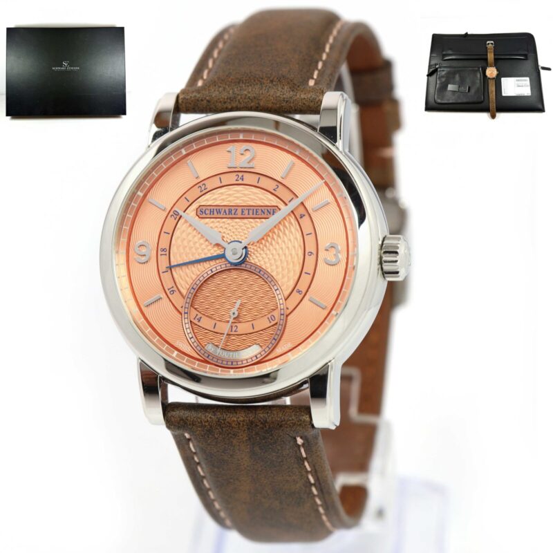 Schwarz Etienne Roma Synergy GMT 39MM Kari Voutilainen Salmon Dial Box Papers