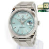 Rolex Day-Date President 228206 40MM Platinum Ice Blue Diagonal Motif Box Papers