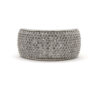 1.5CT Natural Diamond Pave Thick Statement 14K White Gold Women’s Band Ring