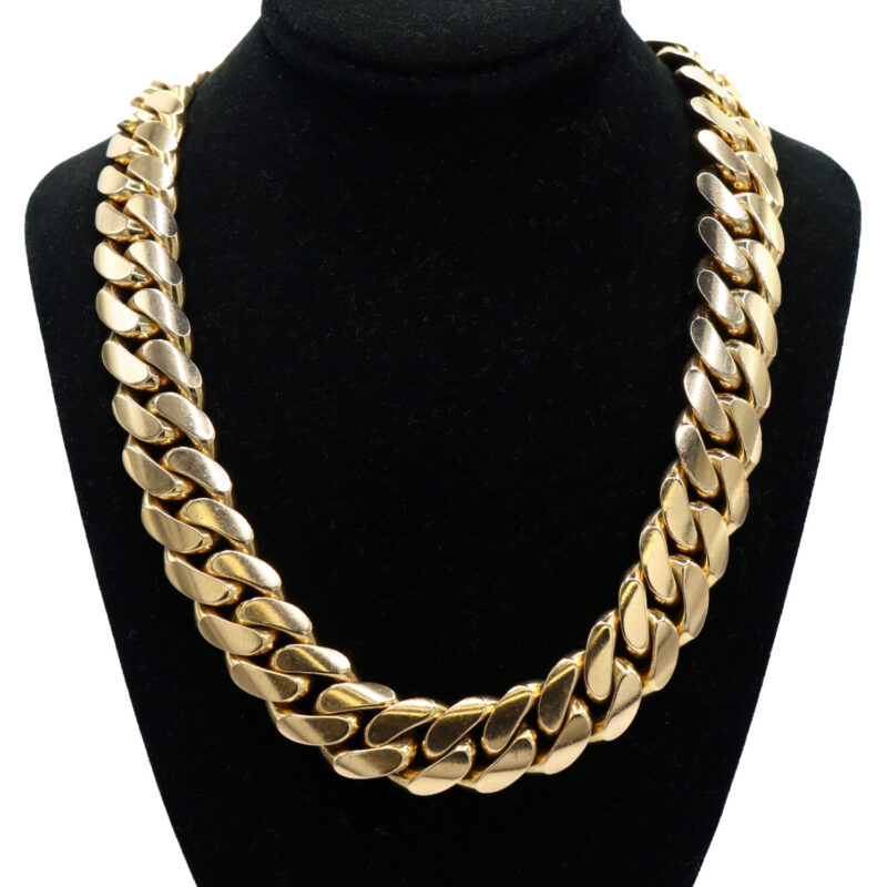 Heavy Solid Cuban Link Chain 10K Yellow Gold Men’s Thick Necklace 298.6G 22”