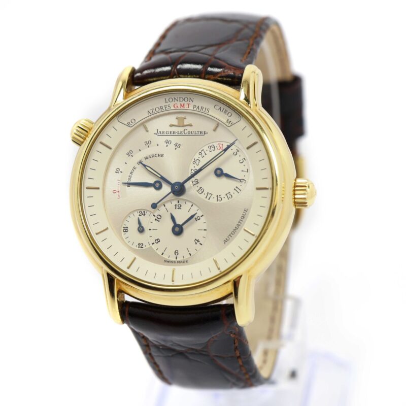 Jaeger-Lecoultre Master Geographic 169.1.92 38MM Silver Dial 18K Yellow Gold